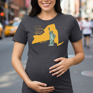 T-shirt En Tri-matière Élever une carte originale de New York et une stat