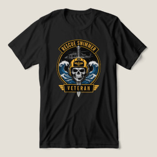 T-shirt En Tri-matière Emblème de casque militaire vétéran nageur de sauv