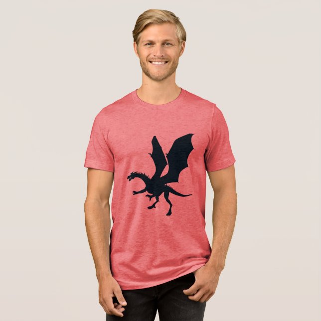 T-shirt En Tri-matière Embrassez la magie : Dragon Silhouette Imaginaire (Recto plein)