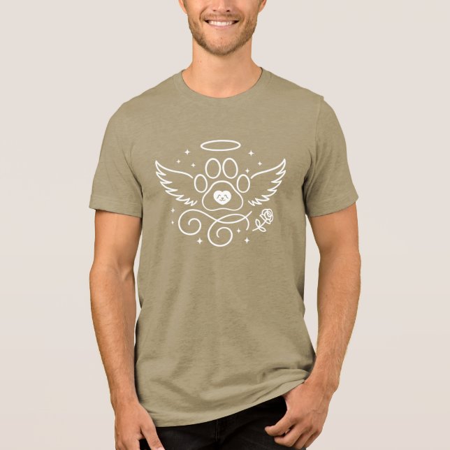 T-shirt En Tri-matière Empreinte de patte ange avec ailes et halo - Mémor (Recto)