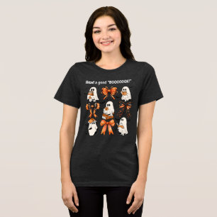 T-shirt En Tri-matière Enseignant Halloween "Lire un bon LIVRE" Ghost Bow