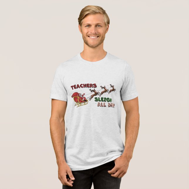T-shirt En Tri-matière Enseignants Sleigh Noël (Recto plein)