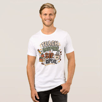 T-shirt En Tri-matière Enseigner Inspirer Boire Répéter Cadeau pour Ensei