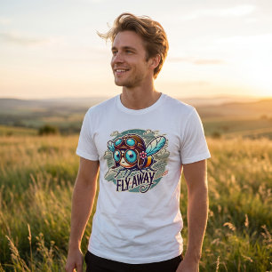 T-shirt En Tri-matière Envole-toi   Mignonne abeille aviateur Steampunk