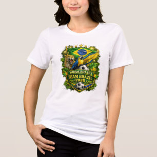 T-shirt En Tri-matière Équipe Brésil 2026 Jaguar & Ara Football Fan 