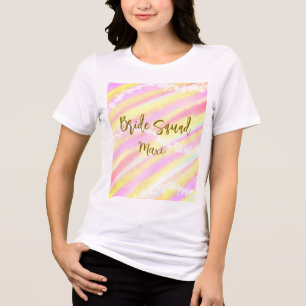 T-shirt En Tri-matière Équipe de mariée paillettes rose pastel doré color