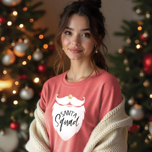T-shirt En Tri-matière Équipe père Noël Typographie de la barbe blanche