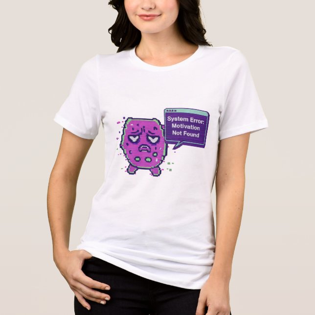 T-shirt En Tri-matière Erreur Système : Motivation Non Trouvée | Glitch D (Recto)