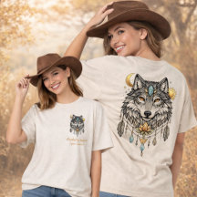 Esprit animal loup tribal attrape-rêves soleil lun