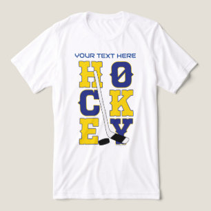 T-shirt En Tri-matière Esprit sportif de hockey bleu et jaune Portez