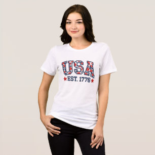 T-shirt En Tri-matière États-Unis 1776 Broderie Faux Amérique 1776–202