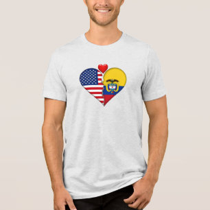 T-shirt En Tri-matière États-Unis Colombie Drapeaux du cœur Patrimoine hi