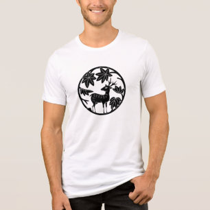 T-shirt En Tri-matière Famille japonaise Crest-érable japonais et cerf