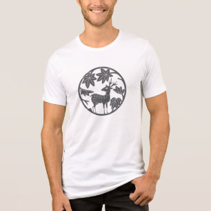 T-shirt En Tri-matière Famille japonaise Crest-érable japonais et cerf