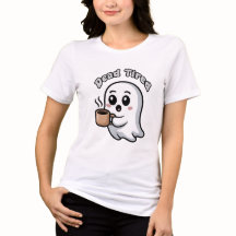 Fantôme Adorable Fatigué Tenant Une Tasse À Café