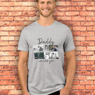 T-shirt En Tri-matière Father with Kids and Family Dad Photo Collage