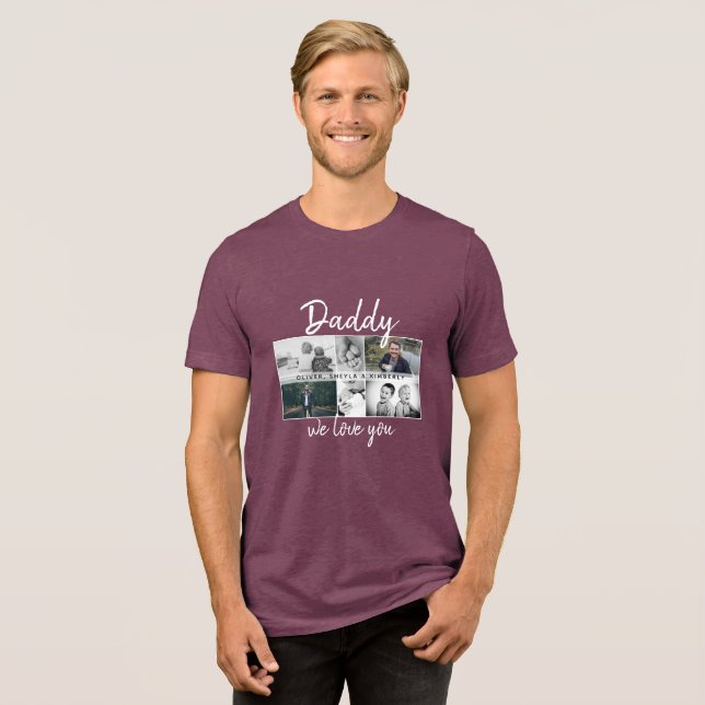 T-shirt En Tri-matière Father with Kids and Family Dad Photo Collage (Recto plein)