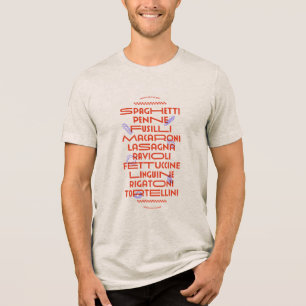 T-shirt En Tri-matière Favoris de pâtes italiennes : Spaghetti, Penne, Ra