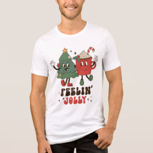 T-shirt En Tri-matière Feelin' Jolly Fêtes de Noël Funny Retro