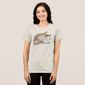 T-shirt En Tri-matière Femme au chat sans enfant