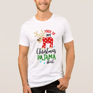 T-shirt En Tri-matière Fête du pyjama de Noël Chemise mignonne Reindeer