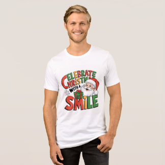 T-shirt En Tri-matière Fêtez Noël avec le sourire de Père Noël