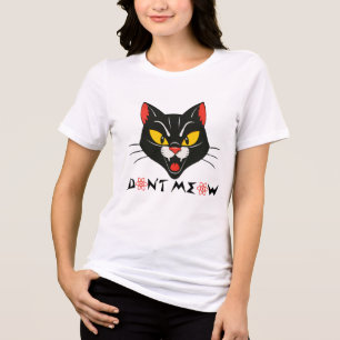 T-shirt En Tri-matière Fierce Black Chat Face - Bold Retro Halloween