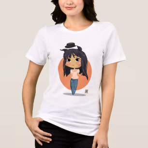 T-shirt En Tri-matière Fille Chibi avec cheveux Cat-Ear