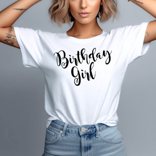 T-shirt En Tri-matière Fille d'anniversaire Calligraphy Script Femmes