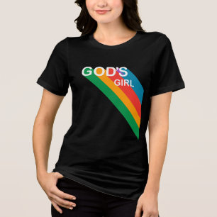 T-shirt En Tri-matière Fille de Dieu Inspirante Arc-en-ciel Chrétienne