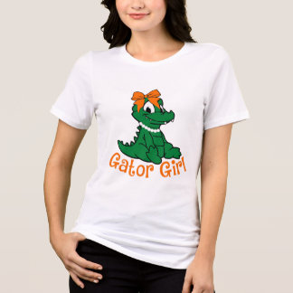 T-shirt En Tri-matière Fille de l'alligator Mignon Nœud Orange Esthétique