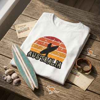 T-shirt En Tri-matière Fille de surf au coucher du soleil vintage mode de