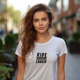 T-shirt En Tri-matière Fille de vélo rétro Ironie noir