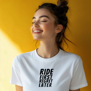 T-shirt En Tri-matière Fille de vélo rétro Ironie noir