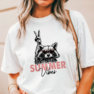 T-shirt En Tri-matière Fille Sauvage Été Vibes Raton Laveur