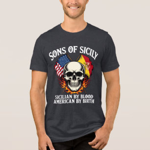 T-shirt En Tri-matière Fils de Sicile sicilien par le sang américain par 