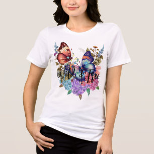 T-shirt En Tri-matière Fleur d'aquarelle Wild & Free Butterfly