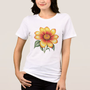 T-shirt En Tri-matière Fleur orange