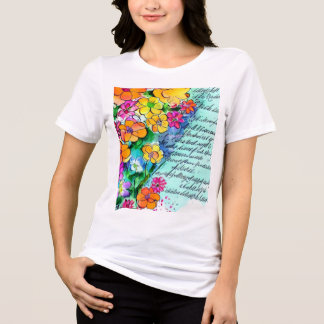 T-shirt En Tri-matière Fleurs et Lettres