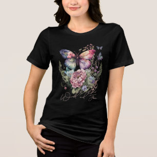 T-shirt En Tri-matière Fleurs Sauvages Et Gratuites De Papillon Floral Fl