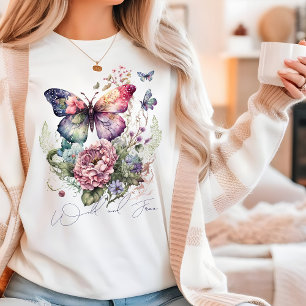 T-shirt En Tri-matière Fleurs Sauvages Et Gratuites De Papillon Floral Fl