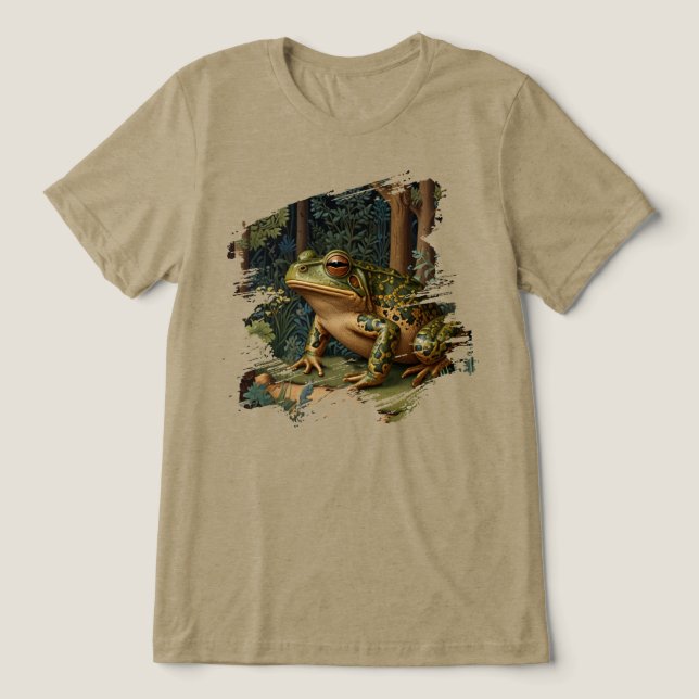 T-shirt En Tri-matière Forêt vintage de grenouilles à saumons (Design Recto)