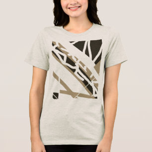 T-shirt En Tri-matière Formes diagonales Brown foncées Taupe Look MCM Abs