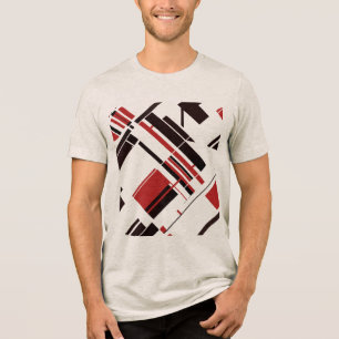 T-shirt En Tri-matière Formes diagonales rouges et noires, lignes MCM Loo