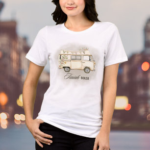 T-shirt En Tri-matière Fourgonnette Florale Vintage Aquarelle Avec Verset