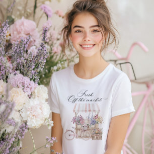 T-shirt En Tri-matière Fraîchement sortie du marché Chariot de fleurs de