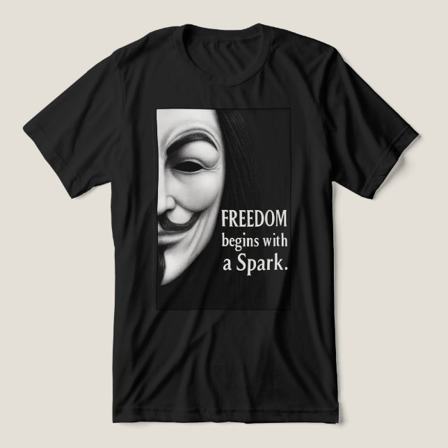 T-shirt En Tri-matière Freedom Begins With a Spark (Design Recto)