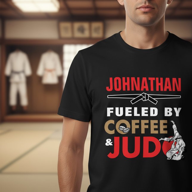 T-shirt En Tri-matière Fueled by Coffee & Judo Funny Cool (Créateur téléchargé)