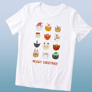 T-shirt En Tri-matière Funny Cat Meowy Noël