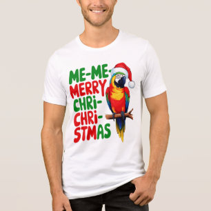 T-SHIRT  EN TRI-MATIÈRE FUNNY CHRISTMAS PARROT